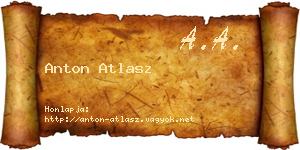 Anton Atlasz névjegykártya